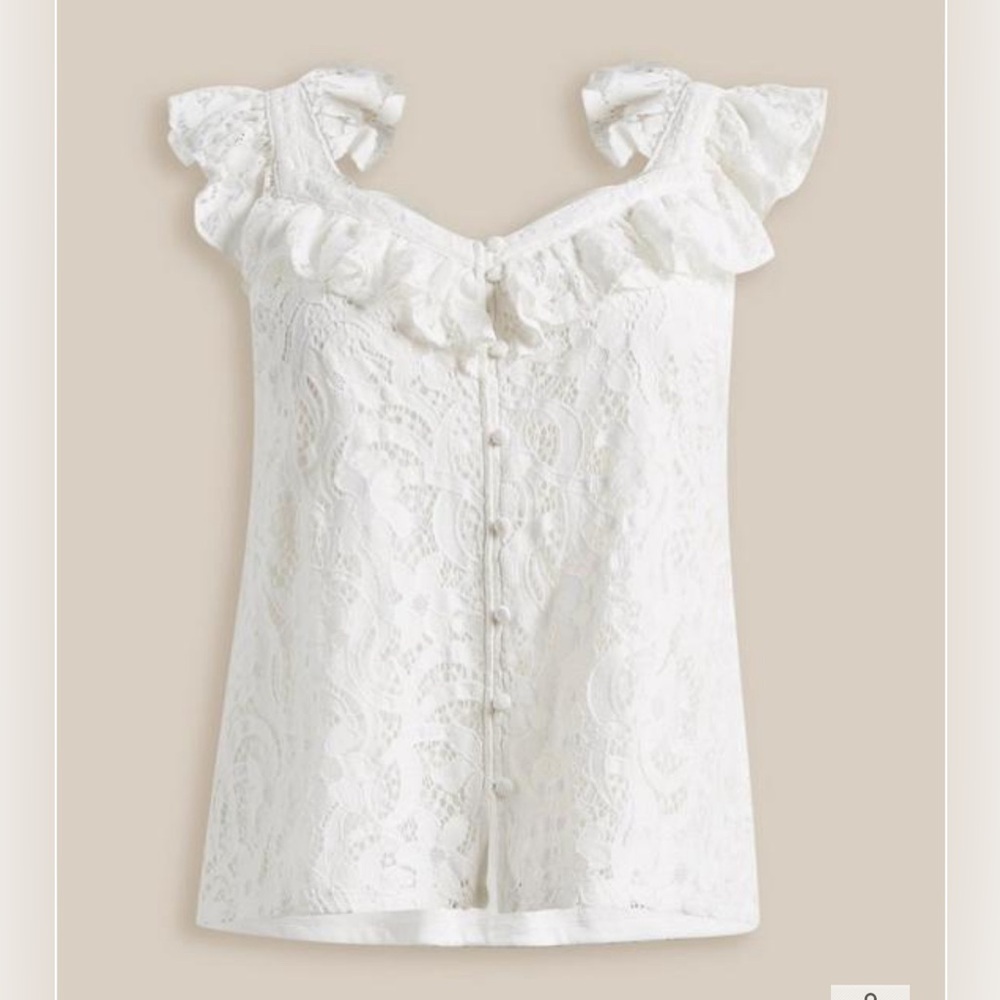 Torrid White Lace Ruffle Short Sleeve Top Torrid Size 1 (14-16) New With Tags